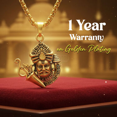 Golden Shri Khatu Shyam Ji Pendant With Chain (SKSPN12)
