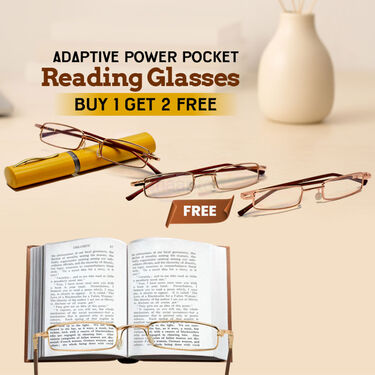 Adaptive Power Pocket Reading Glasses Buy 1 Get 2 Free (3ORG3)