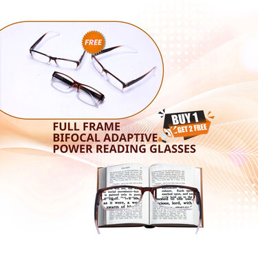 Full Frame Bifocal Adaptive Power Reading Glasses Buy 1 Get 2 Free (3BORG2)