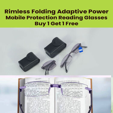 Rimless Folding Adaptive Power Mobile Protection Reading Glasses B1G1 (FORG10)