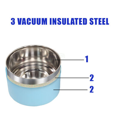 3 Vacuum Insulated Steel Lunch Box with Steel Bottle (3ISLBB)