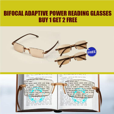Bifocal Adaptive Power Reading Glasses - Buy 1 Get 2 FREE (3BCORG9)